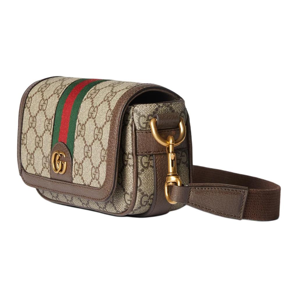 Gucci Ophidia GG Supreme Canvas Mini Bag Beige Brown Web Stripe Gold Hardware Daily Casual 795466-FABIA-9741