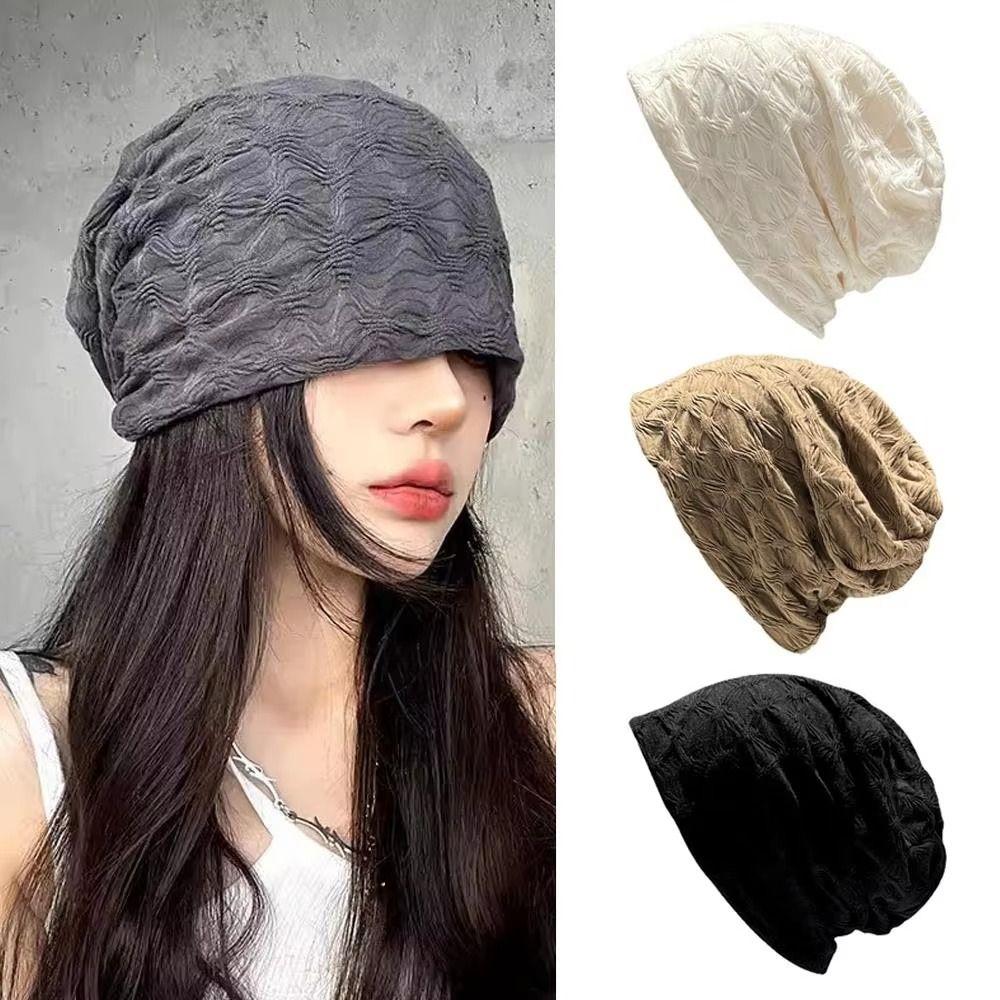 Slouchy Hat Night Sleep Cap Hair Care Hijab Turban Cap Big Head Beanie Hat  Spring Autumn