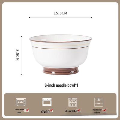 ZISIZ Cream Style Underglaze 6-inch Noodle Bowl