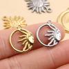 4 Styles Stainless Steel Sun Pendant Connector - Creative Vacuum Plated Handmade Ornament