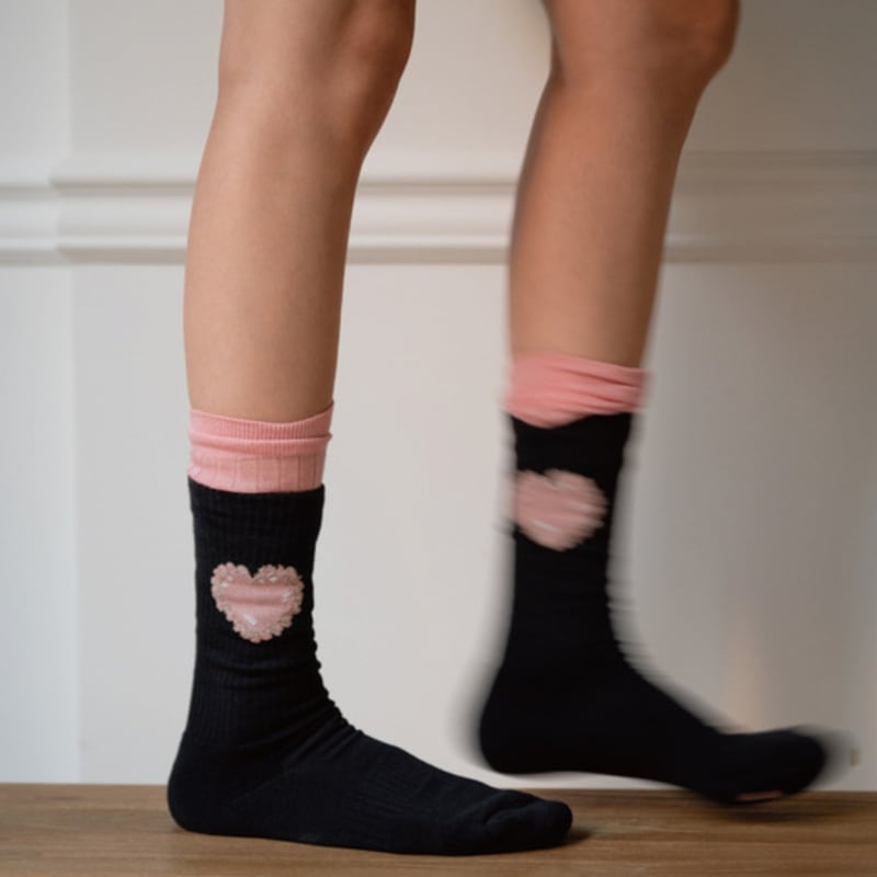 hiig [no.312] black heart cushion sport socks