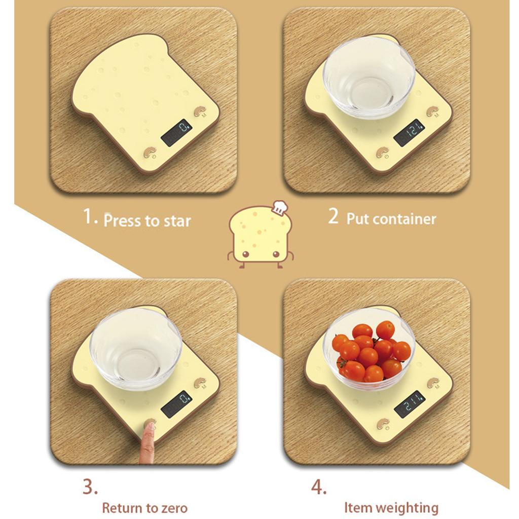 High Precision Digital Kitchen Scale Digital Wighting Scale with Unique Toast Designs for Home Baking Enthusiasts