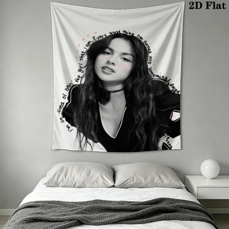 Olivia Isabel Rodrigo Wall Tapestry Aesthetic Wall Hanging Printed Fabric Blanket Decorative Tapestries for Bedroom Living Room Home Decor