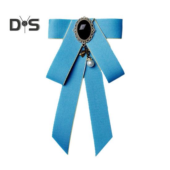 Women Bow Tie Shiny Rhinestone Pre-Tie Collar Tie Adjustable Neck Size Handmade Ribbon Shirts Uniforms Accessories