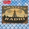 Vintage Metal Radio Tower Wall Sign – 7.87x11.81in Retro 2D Plaque, Outdoor Decor for Study & Studio, Holiday Gift