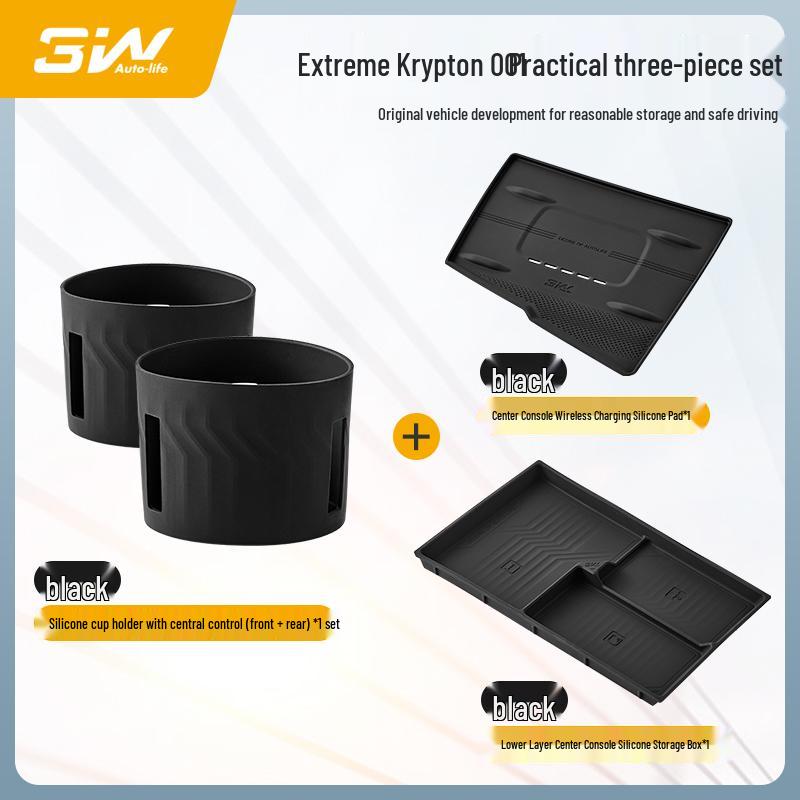 3W Non-slip Wireless Charging Silicone Pad for Zeekr 001/007/7X Center Console.