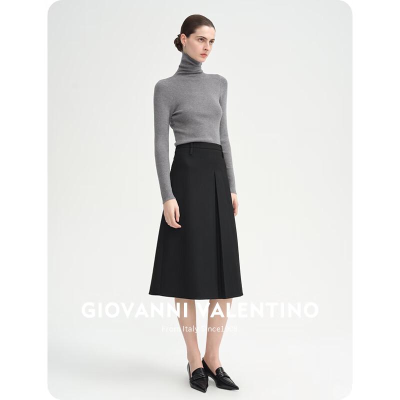 Giovanni Valentino Pleated A-Line Midi Skirt