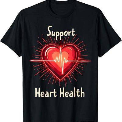 Glowing Heart Support Health Wear Red Day Awareness Unisex T Shirt