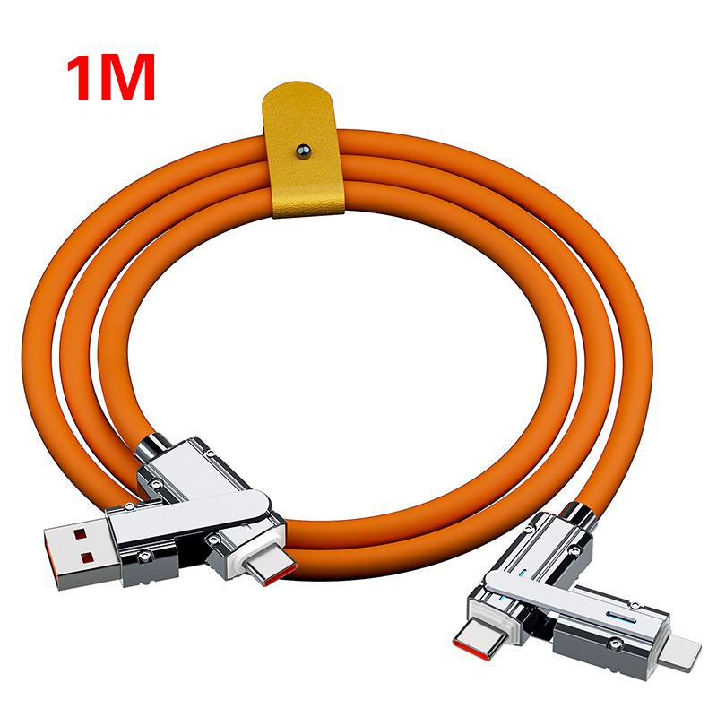 

4 In 1 120W Usb Type C To Type C Ios Cable 3 In 1 Pd 100W Fast Charging Data Cable For Iphone 11 12 13 14 15 Pro Max Samsung S24 1M оранжевый