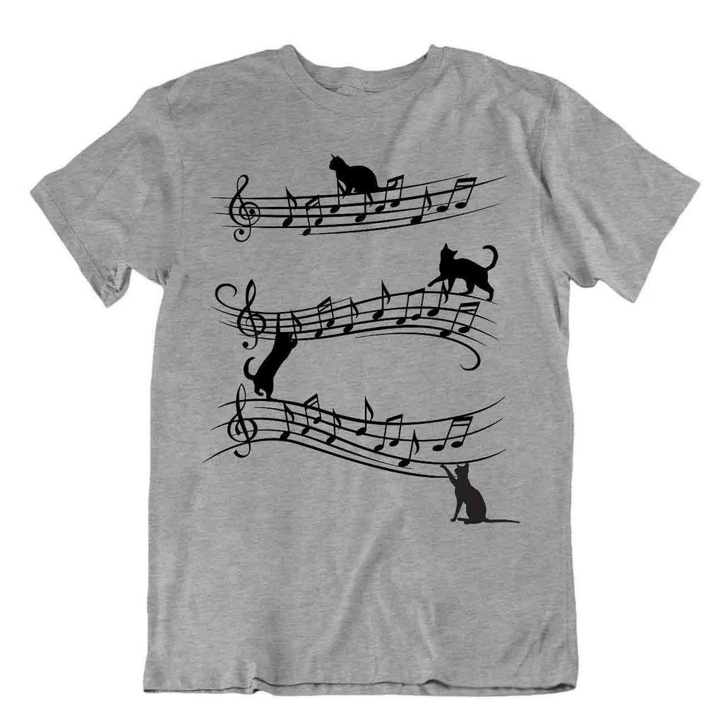 Cats And Music T-Shirt Best Elements Tee Art Shirt Special Cool Design