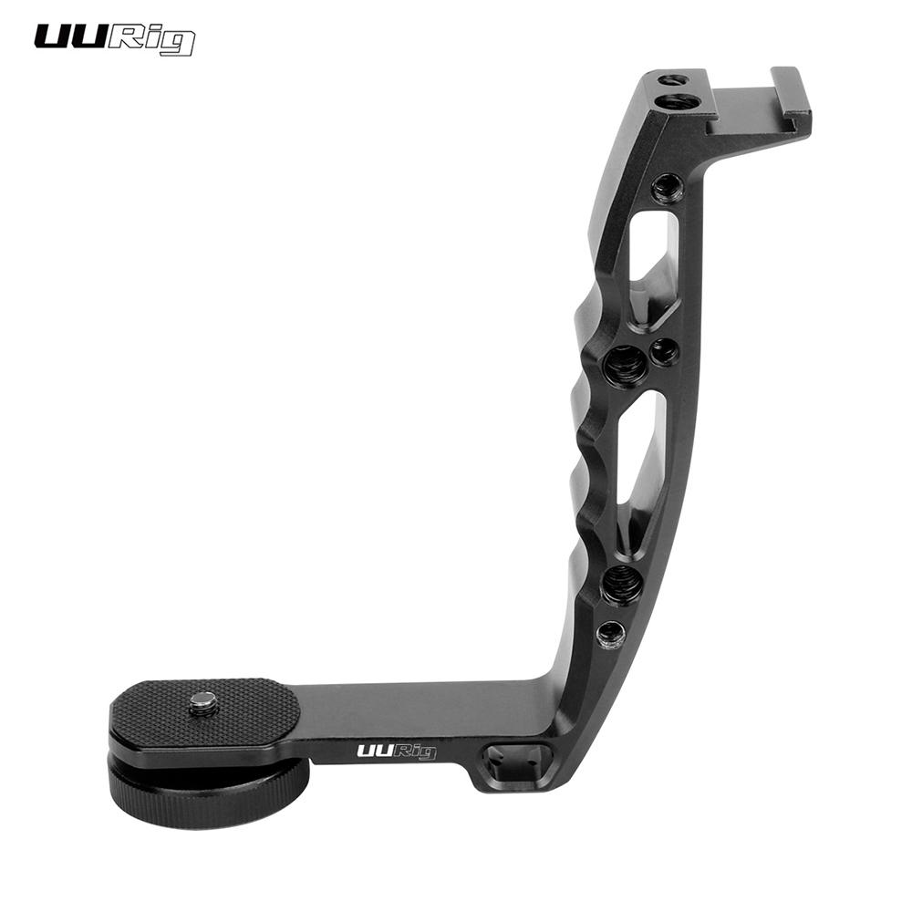 Aluminum Alloy Gimbal L Bracket Handle Grip Stabilizer Accessories 1 4 Inch Screw with Cold Shoe Mount for Mounting