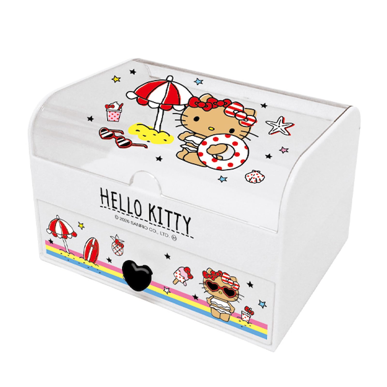K Company Sanrio Characters Fancy Trinket Hello x W15 x D10cm Box, Kitty, Suntan, CFAK4-KHI, H9.5