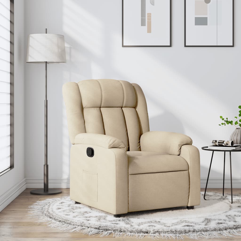 Relaxation Armchair Cream Fabric