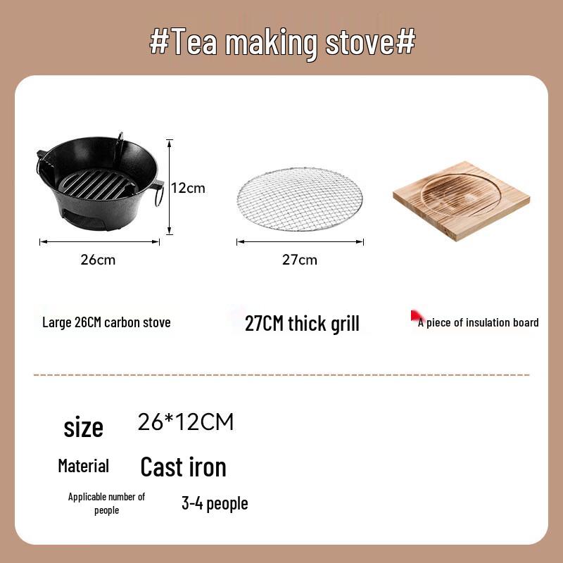 HEIXIE Outdoor Cast Iron Tea Stove with Grill