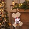 Plaid Fabric -Shaped Pet Christmas Stocking, Hanging Gift Bag for Holiday Decor