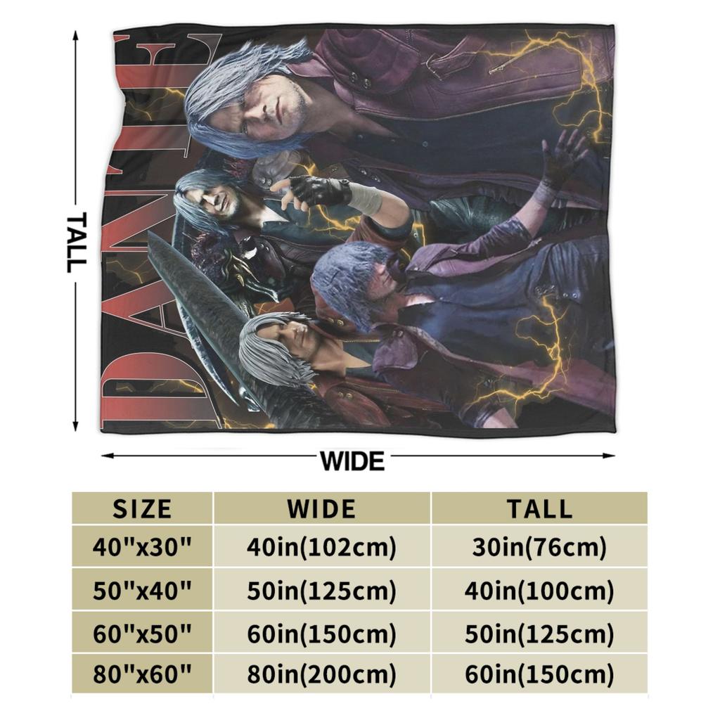 Limited Dante Devil May Cry Blanket Flannel Autumn/Winter  Multi-function Super Soft Throw Blankets for Sofa Couch Rug Piece