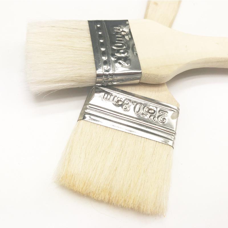 Wool Soft Bristle Barbecue Brush – Water-based Paint & Baking Brush with Long Handle, Available In Sizes 1-5 Inches
