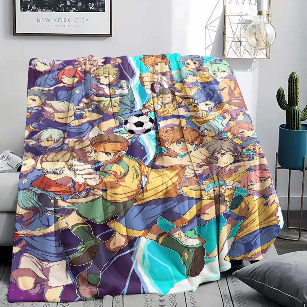 1Pc Inazuma Eleven Soccer Print Flannel Blanket, High Quality Comfortable for All Seasons, Home Decor, Warmth and Comfort, Perfect for Christmas Gifts