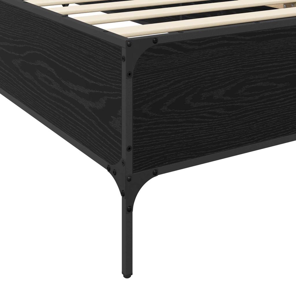 Bed Frame Black Oak 80 x 200 cm Particleboard
