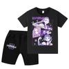 WA1196 Kinder Jungen Mädchen Kpop Rumi Zoey Mira Print Kurzarm T-Shirt Shorts Hosen Sets