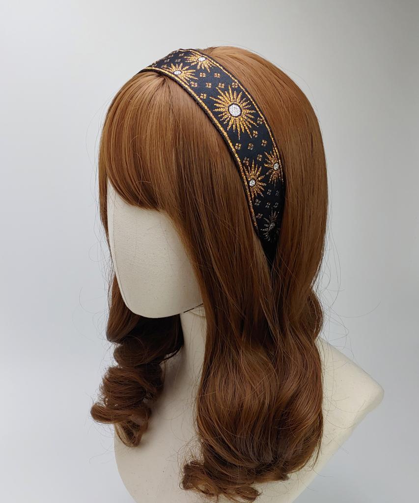 Maia Retro Pearl Headband - Brown