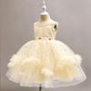 Girls Blue Princess Dress Sequined Tulle Puffy Gown For Wedding Party Host