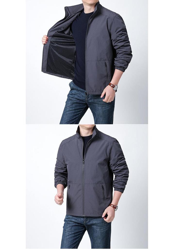Herren Frühlings-/Herbst Baseballjacke mit Stehkragen - Lässig, Locker geschnitten, Trendiger Sportswear Mantel.