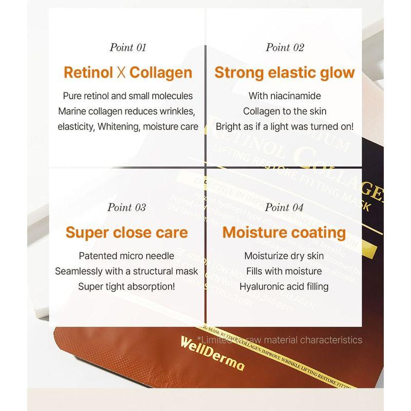 WellDerma - Premium Retinol Collagen Lifting Restore Fitting Mask Set