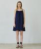 Mais Floral Daisy Seersucker Mini Dress / Navy