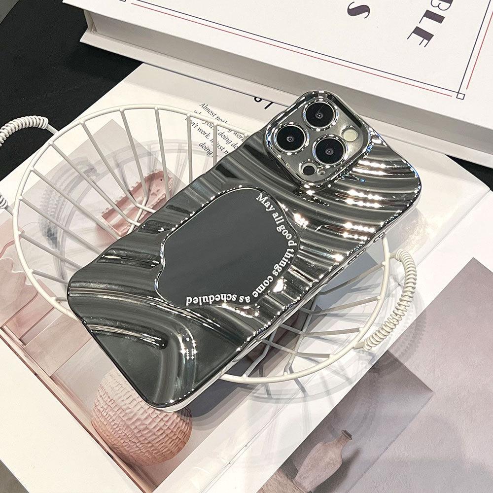 Applicable to Apple 11PRO wave mirror electroplating mobile phone case iPhone11/11 silver all-inclusive anti-drop protective case
