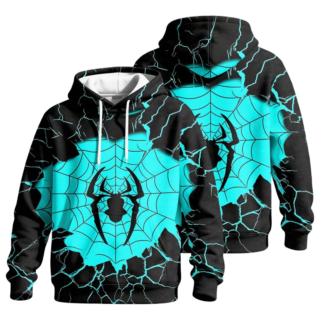 Men's Casual Loose Fit Printed Hoodie with Pocket and Drawstring
