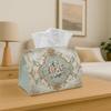 1pc Rococo Floral Frame Tissue Box - Pastel Rose Ornament Print Fabric Multi-Purpose Storage Organizer for Kitchen, Dining Table Decorative Napkin Hol