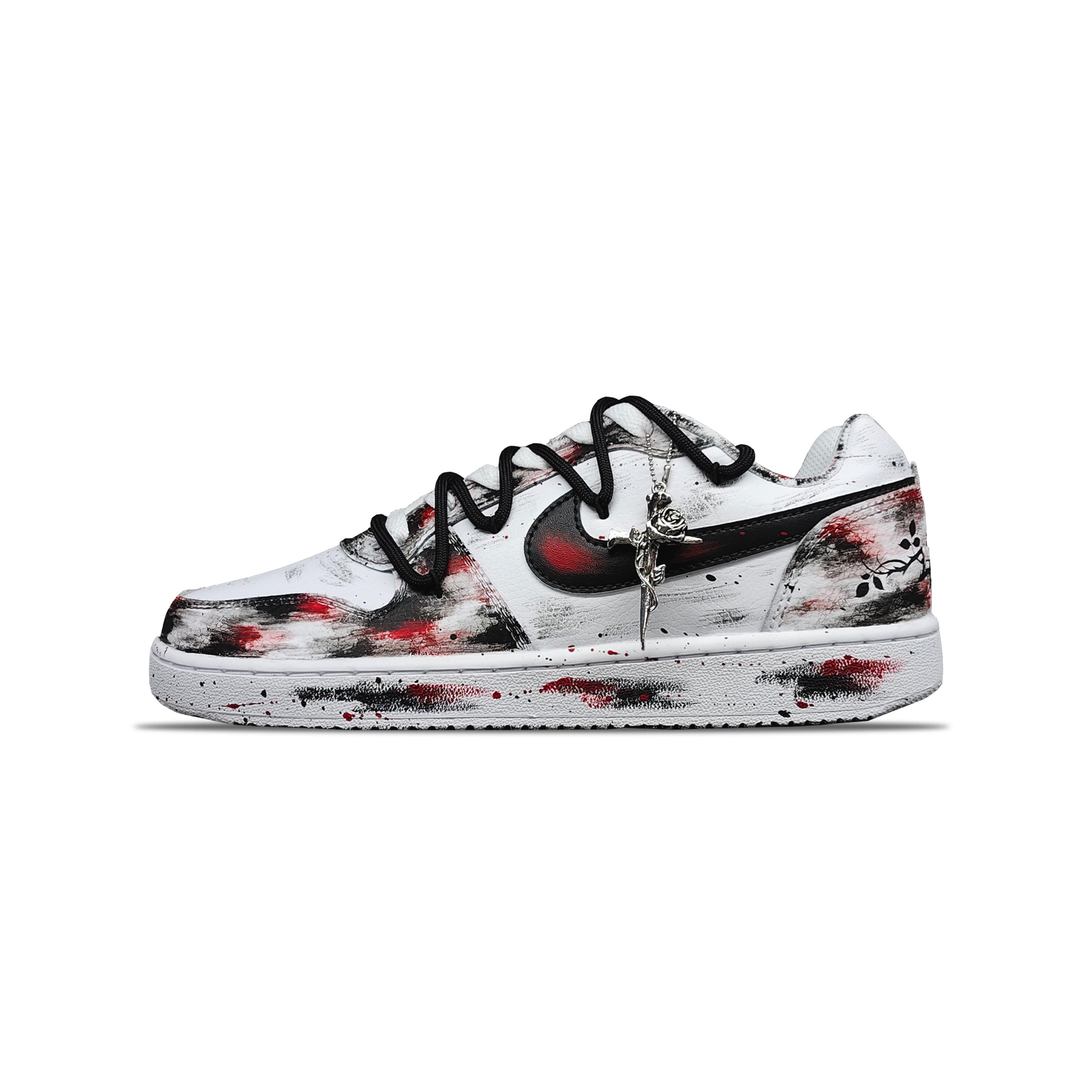 

Nike EBERNON Tower Rabbit Slip Resistant Abrasion Resistant Low top Skateboard Shoes Men s Black White Red AQ1775-100(TeamEight-) 44.5