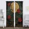 Elegant Rose Watercolor Room Curtains Living Window Curtain Tulle Bedroom Partition Halloween Decoration Shades Polyester Perfect For Great