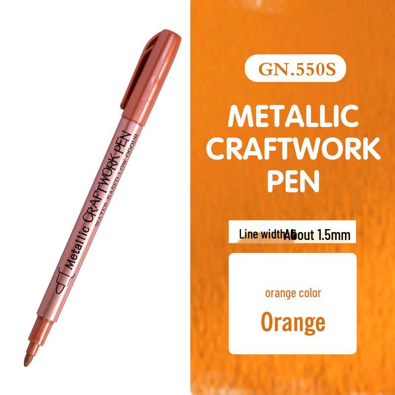 Guangna GN550 Gold & Silver Paint Pen for DIY Photo Albums & Black Cardstock Highlighting.