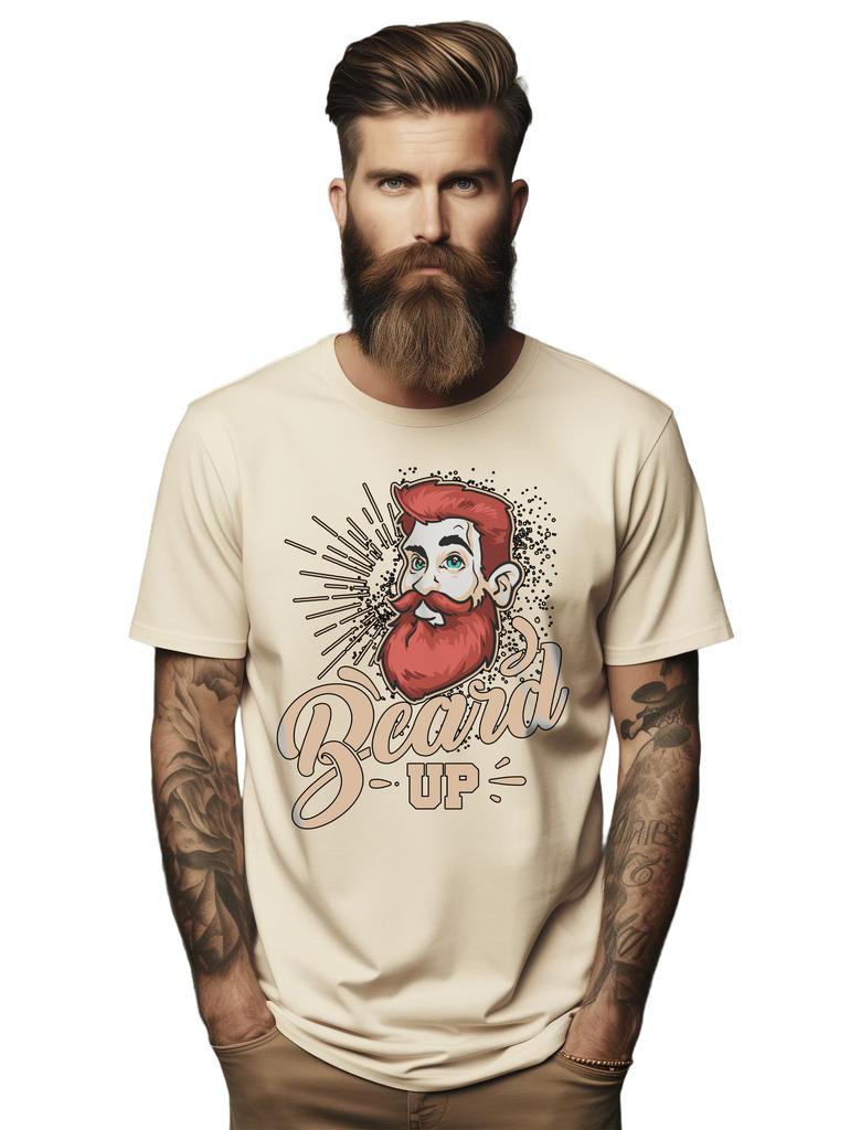PrintBar Beard Up! Funny T-shirt - Grow It, Rock It! 100% Cotton, Funny T-shirt,