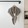 Elegant Triangle Striped Scarf Comfortable Knit Wool Scarf Decorative Neck Warmer  Women