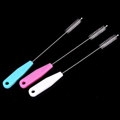 Baby Feeding Water Cup Straw Washing Brush Stainless Steel Handle Cleaning Tool
