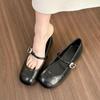 2025 Women's Mary Jane Shoes Square Toe Flat Sole Shallow One Line Buckle Strap Single Shoes Fashion All-match Dress Women Shoes