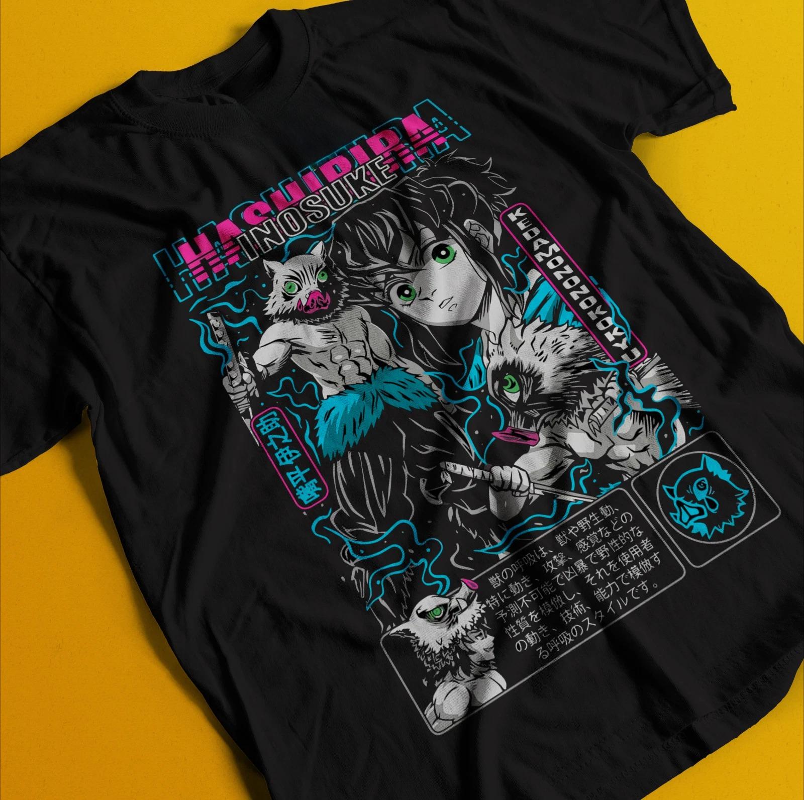 

Demon Slayer Shirt Inosuke Tshirt Zenitsu TShirt Muzan Doma Tee Tanjiro Nezuko Summer Unisexs and Womens Breathable Tshirt Top S