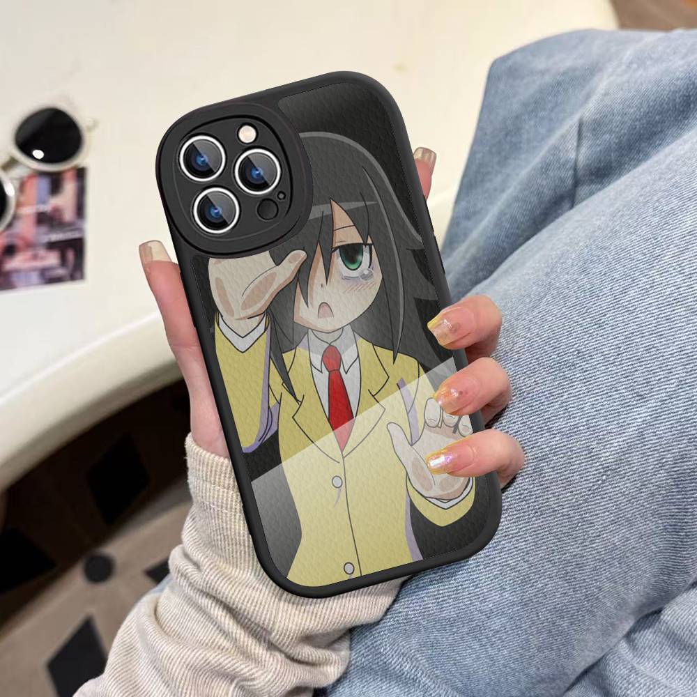 Watamote K-Kuroki T-Tomoko Leather Phone Case For IPhone 16 15 14 13 12 11 Pro Max Plus Shockproof Cover