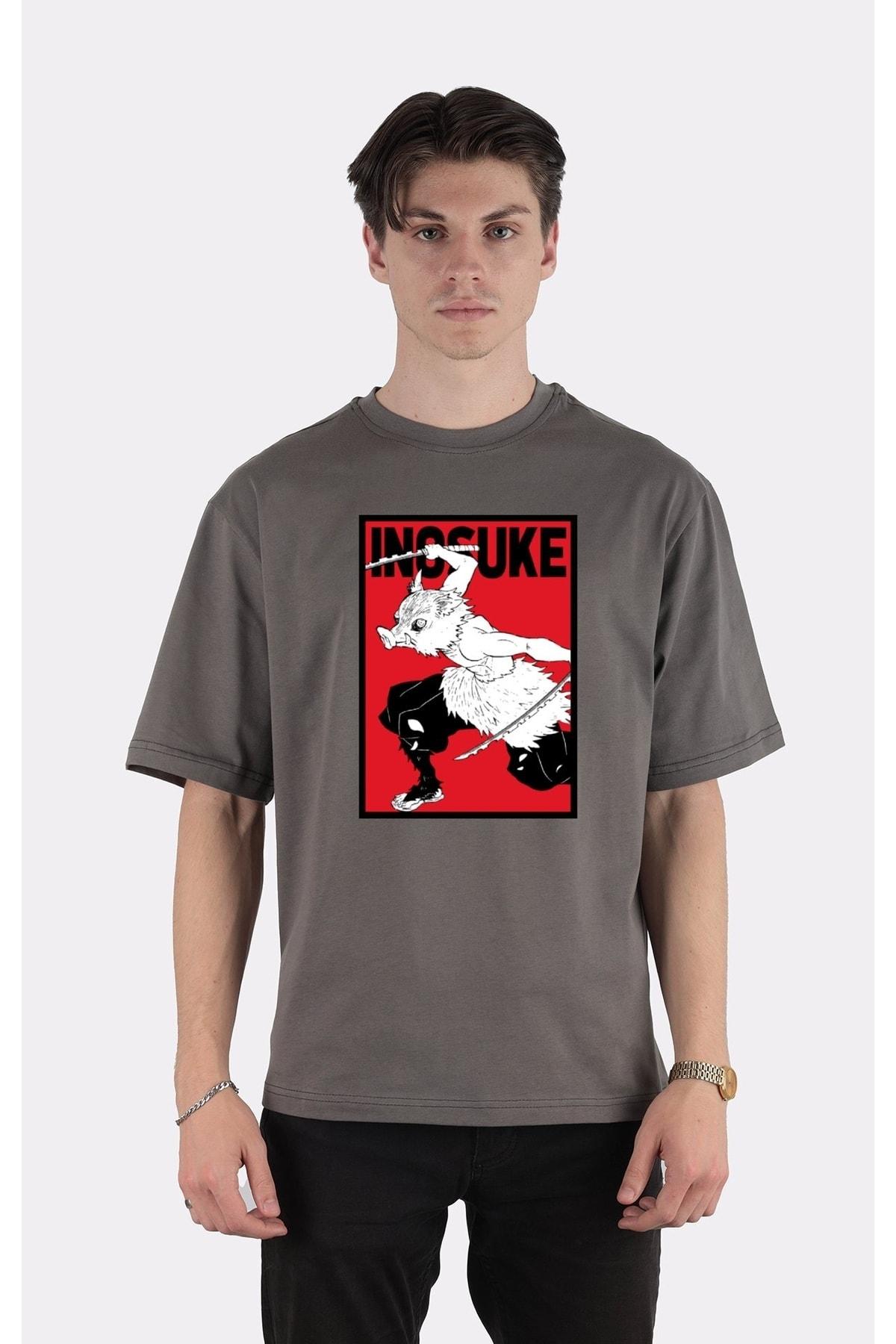 

Футболка Oversize Inosuke из копченого 100% хлопка с круглым вырезом