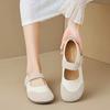 Women's Flats Leather Mary Jane Shoes Women's French Round Toe Flat Shoes Soft Sole Women's Shoes