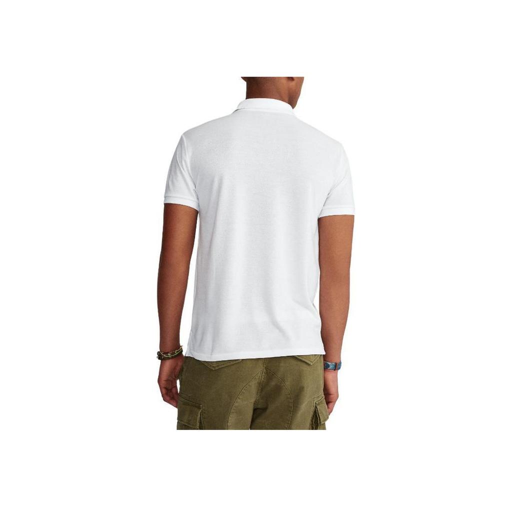 Polo Ralph Lauren Einfarbig Logo Bestickt Pullover Lässig Kurzarm Poloshirt Herren Oberteile Weiß 710680784-184