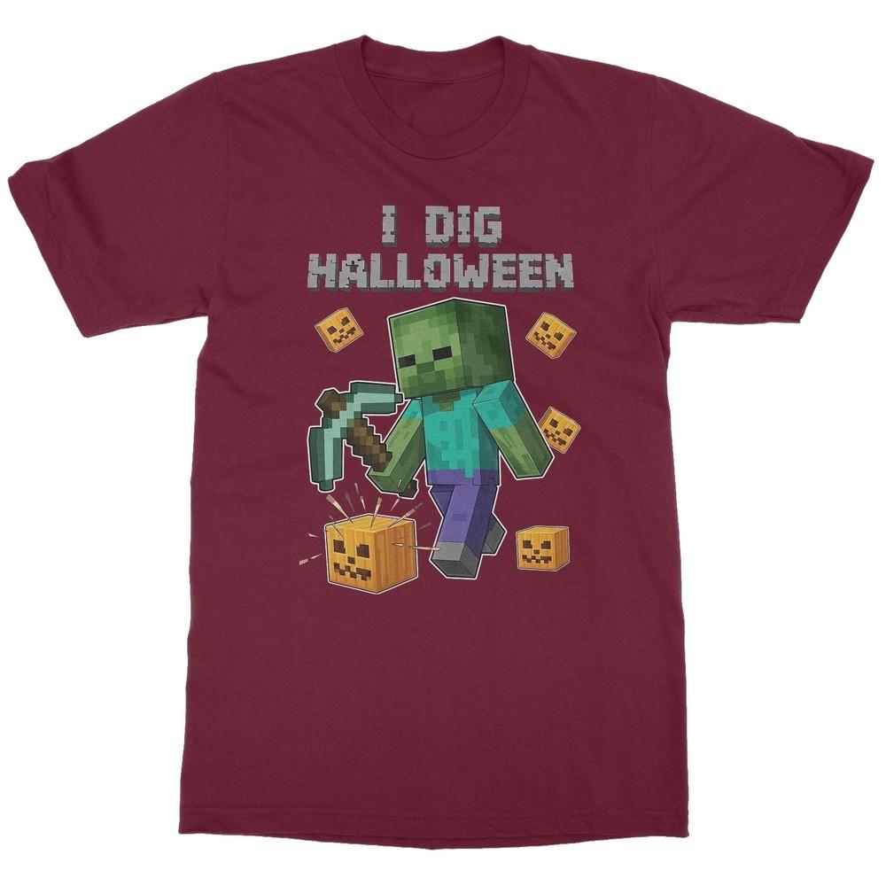 I Dig Halloween - Pixel Game Blocky Pumpkin Mine Unisex T-Shirt Unisex T-Shirt M