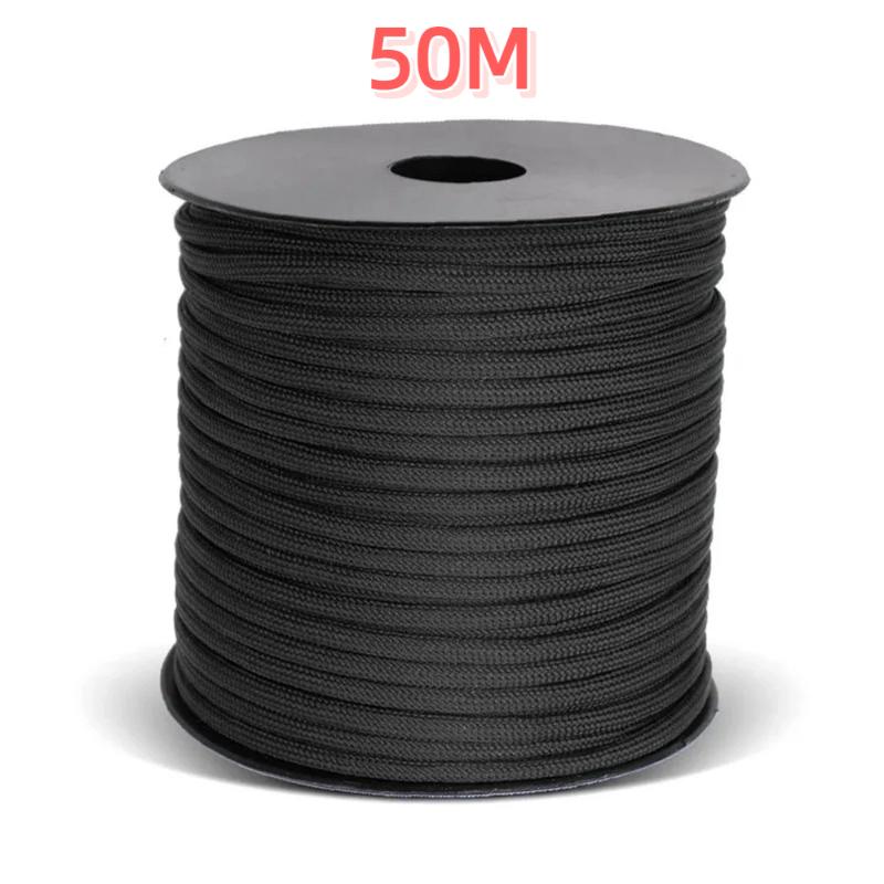 50M Militärstandard 9-adriges Paracord Seil 4mm Outdoor Fallschirmschnur Überlebensschirm Zelt Lanyard Band