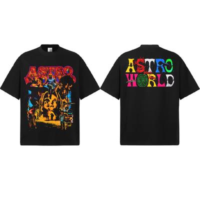 Travis Scott ASTROWORLD DoubleSide Graphic TShirt Unisex Oversized Hip Hop Rapper Casual Cotton Short Sleeve Trendy