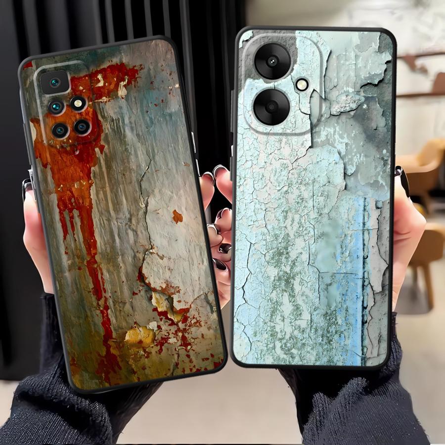 Retro Rust Marks Case for Xiaomi Redmi 9A 9C A5 A1 A2 Plus 10 K40 K50 Gaming 13C 12C K60 9T 12 Funda Phone Cover