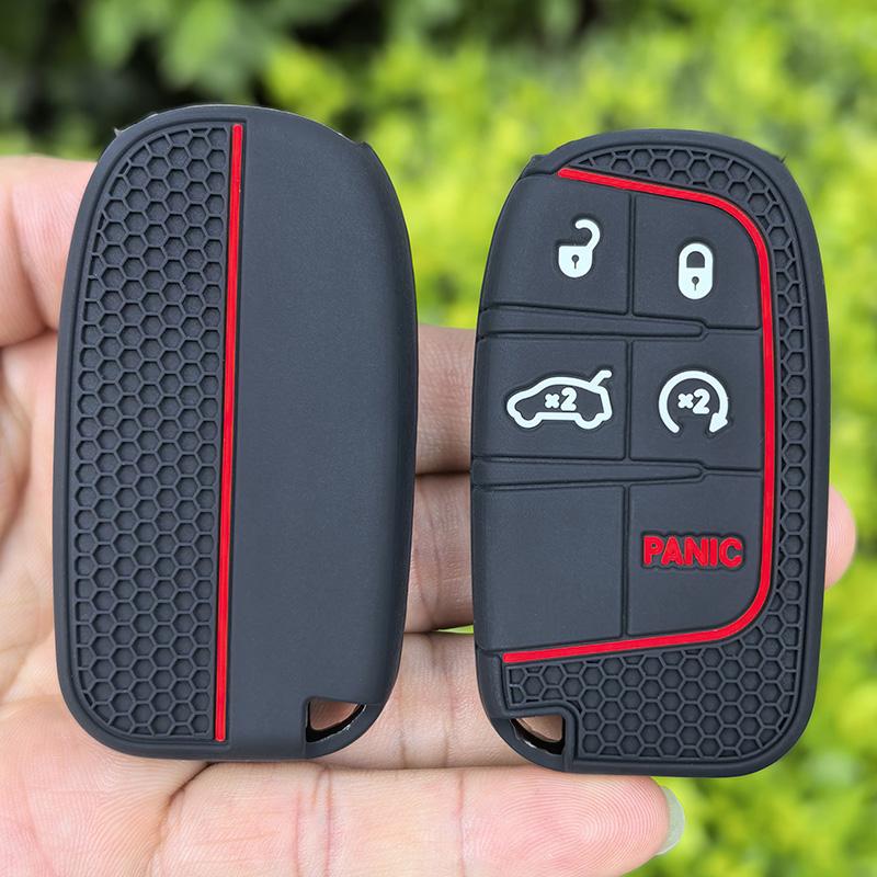Silicone Car Key Case Cover For Jeep Renegade Compass Grand Cherokee For Chrysler Wrangler Fiat Dodge Challenger Journey Charger