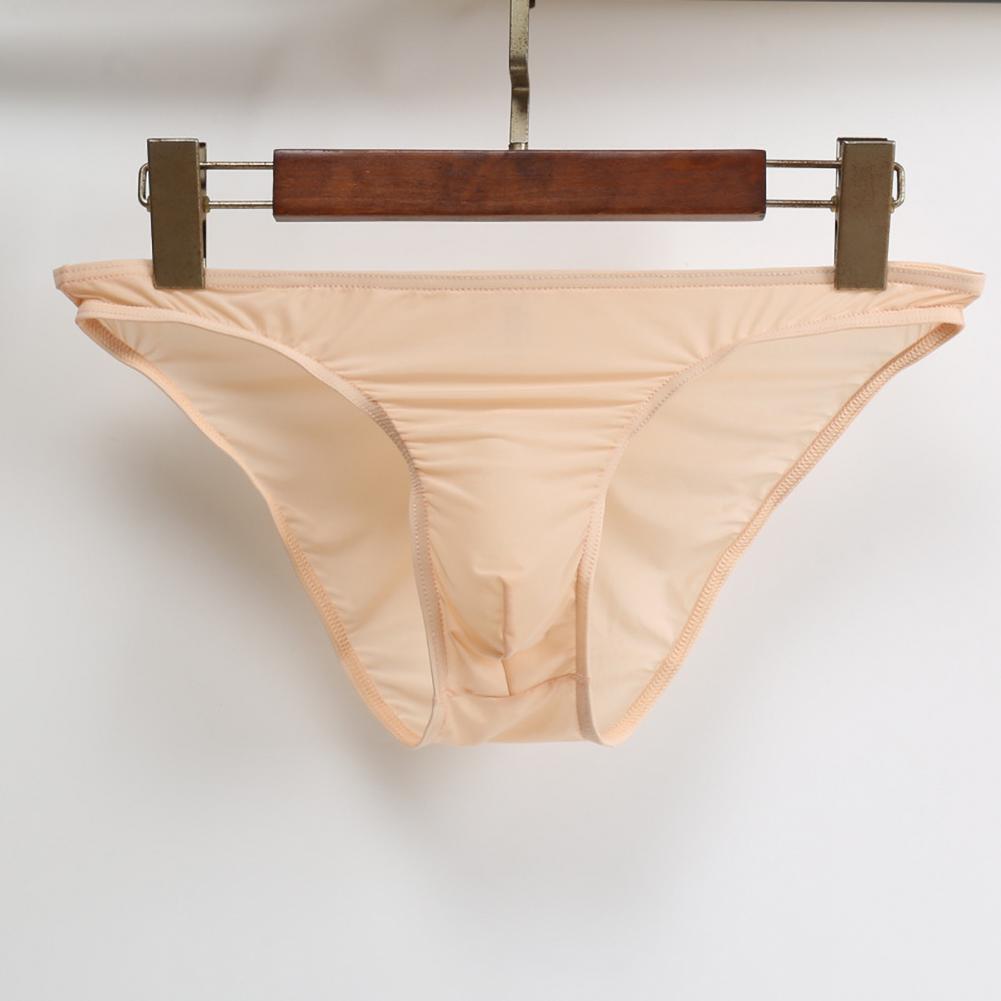 Men Summer Briefs 3D U-convex Low-rise U-convex Thin Panties Single Color Three-dimensional Pouch Underwear